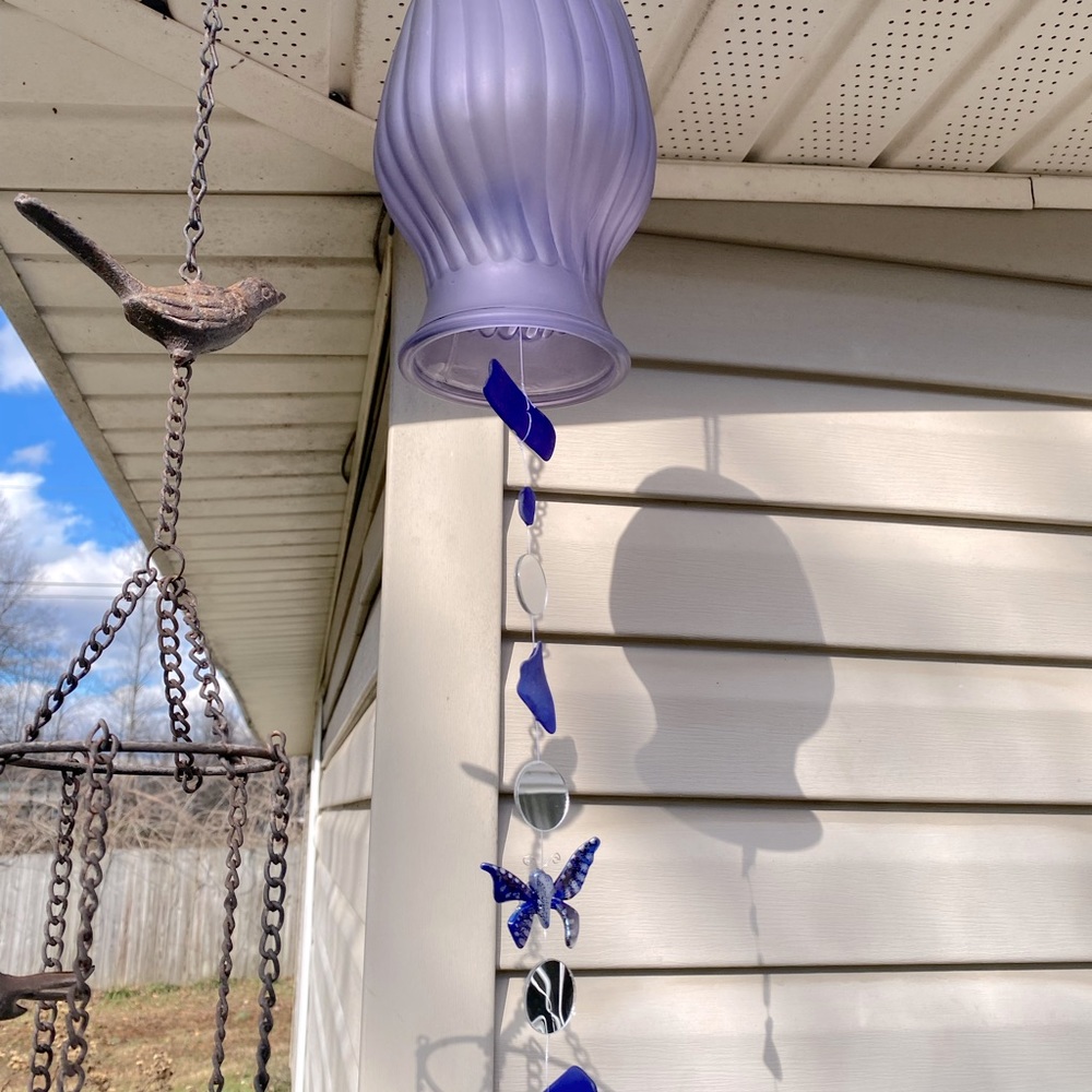 Butterfly One of a kind glass/light chime. Glass & mirrors that reflect light!